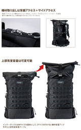 Endurance(エンデュランス)カメラバッグ Proflex 2気室構造 ロールトップ リュックタイプ 一眼レフ用 カメラバック カメラリュック