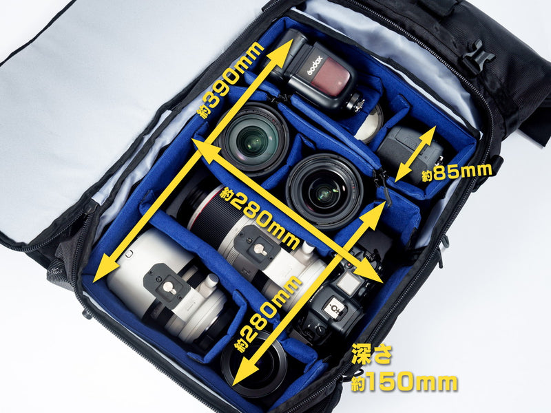 Endurance（エンデュランス）カメラバッグ Proflex　2気室構造 ロールトップ リュックタイプ 一眼レフ用 カメラバック カメラリュック